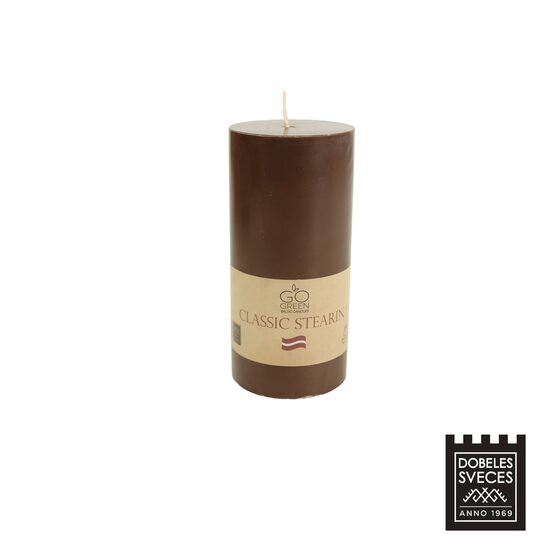 Lieta stearīna cilindriska svece - TUMŠI BRŪNS 70x150 mm